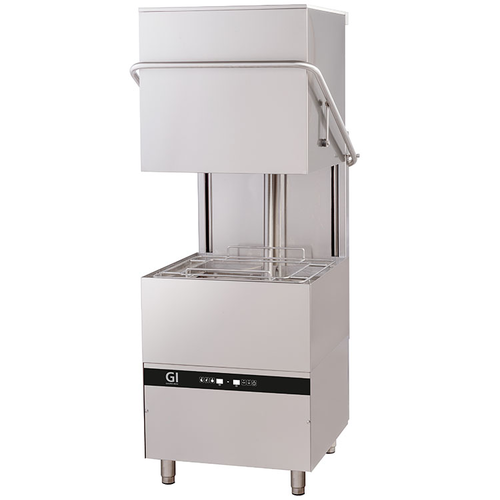 HorecaTraders Digital pass-through dishwasher | With drain pump and soap dispenser | 50x50cm | 400V/8.6kW 