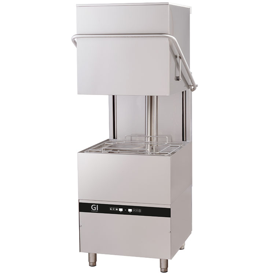 Lave-vaisselle numérique à passage direct | Avec pompe de vidange et distributeur de savon | 50x50cm | 400 V/8,6 kW