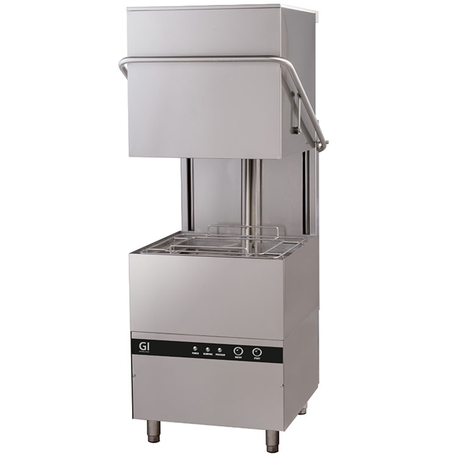 Lave-vaisselle électronique à passage direct avec distributeur de savon | 50x50cm | 400 V/8,6 kW
