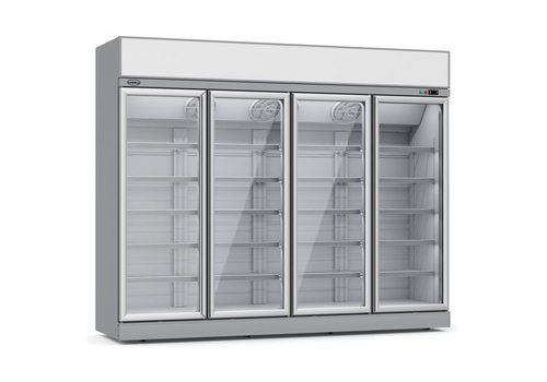  Combisteel Refrigerator with 4 Glass Doors | 2060 Liters | 242(h)x54.5x157 cm | Forced 