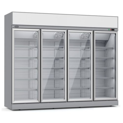  Combisteel Koelkast met 4 Glasdeuren | 2060 Liter | 242(h)x54,5x157 cm | Geforceerd 