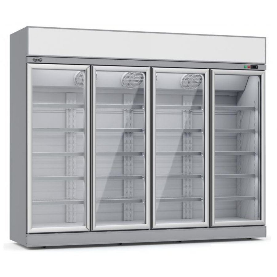 Réfrigérateur avec 4 portes vitrées | 2060 litres | 242(h)x54,5x157 cm | Forcé