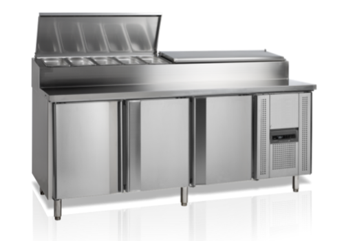  HorecaTraders Refrigerated workbench | GN1/3 | stainless steel | 108(h)x202x80cm 