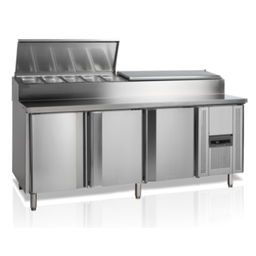  HorecaTraders Refrigerated workbench | GN1/3 | Stainless steel | 108(h)x202x80cm 