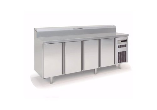  Coreco Koelwerkbank | 4 deurs | Geheel RVS | 224,5x70x85/104.3(h)cm 