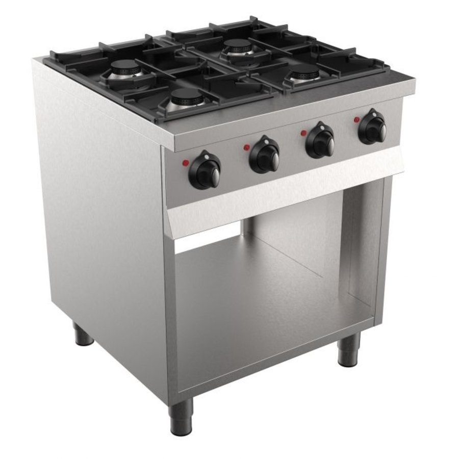 plaque de cuisson à gaz base 700 | 4 fosses | 90(h)x 70 x 70 cm