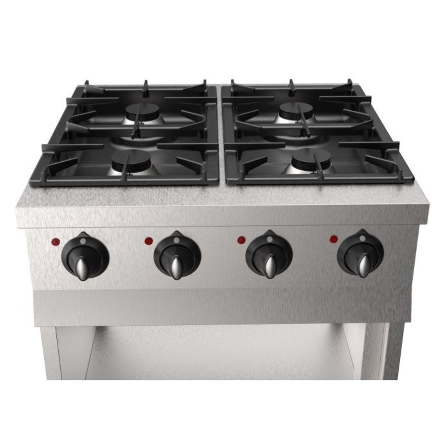 plaque de cuisson à gaz base 700 | 4 fosses | 90(h)x 70 x 70 cm