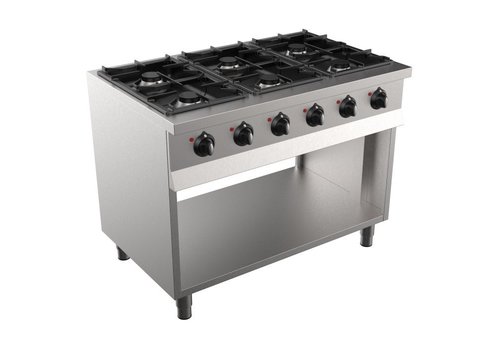  Combisteel base 700 gas cooking table | 6 burners | 90 (h) x 110 x 70 cm 