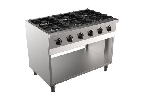  Combisteel plaque de cuisson à gaz base 700 | 6 brûleurs | 90(h)x 110 x 70 cm 
