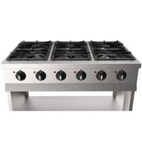 base 700 gas cooking table | 6 burners | 90 (h) x 110 x 70 cm