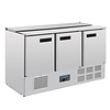 Polar Refrigerated saladette 3 doors | stainless steel | 368L| 88.5(h)x137x70 cm