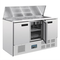 Refrigerated saladette 3 doors | stainless steel | 368L| 88.5(h)x137x70 cm