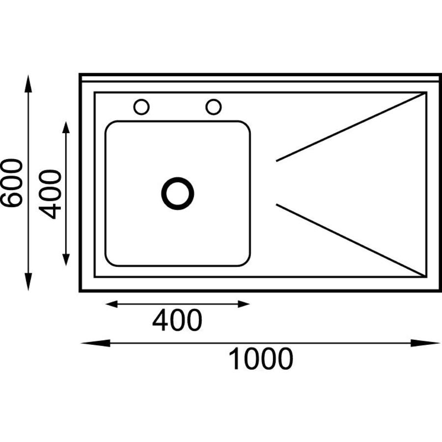 Stainless Steel Sink | Sink Left | 100x60x90 cm