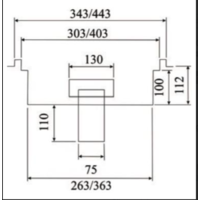 Drainage channel with vertical drain | Stainless steel 30x30x13 cm