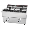 CaterChef  Elektrische Doppelfritteuse | 2 x 8L | mit Ablasshahn | EGO-Thermostat