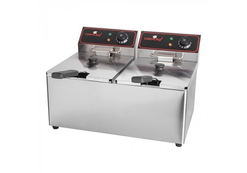  CaterChef  Doppelfritteuse | 2 x 8L | EGO-Thermostat 