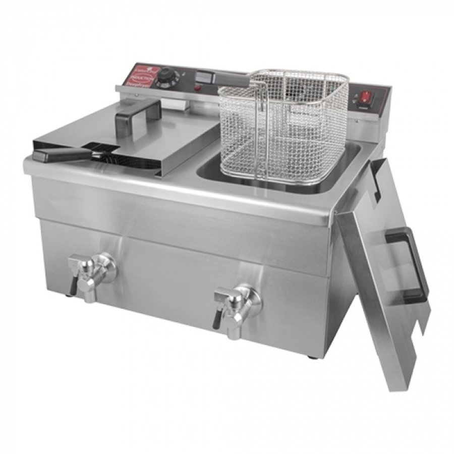 Friteuse double | 2 x 8L | avec robinet de vidange | Thermostat EGO