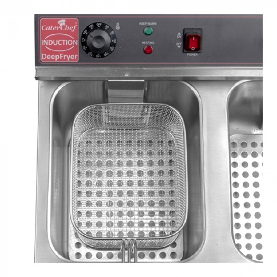 Friteuse double | 2 x 8L | avec robinet de vidange | Thermostat EGO