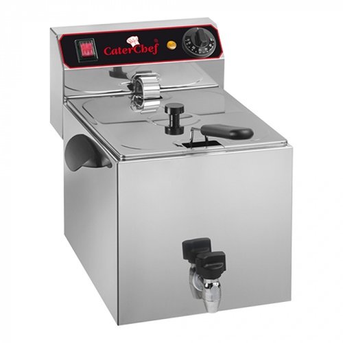  CaterChef  Friteuse électrique 9L | acier inoxydable | Avec robinet de vidange 