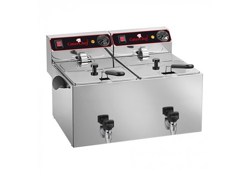  Caterlite Electric Double Fryer 2 x 9L | with drain tap 