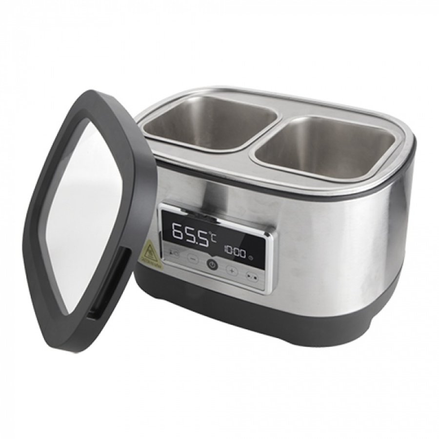 Bain-marie 8L (1,5Lx2) | 24(h)x35,7x28 cm | Acier inoxydable
