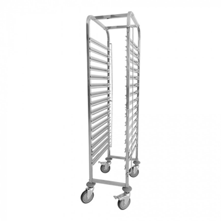 Chariot à étagères | acier inoxydable | 15 niveaux | 173,5 (h) x 38 x 55 cm
