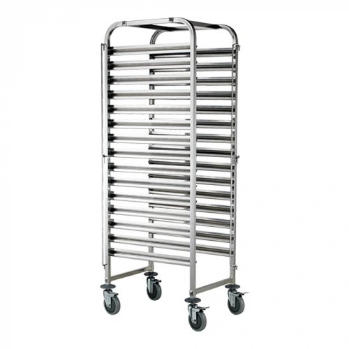  CaterChef  chariot à étagères | acier inoxydable | 16 niveaux | 173,5 (h) x 46 x 62 cm 
