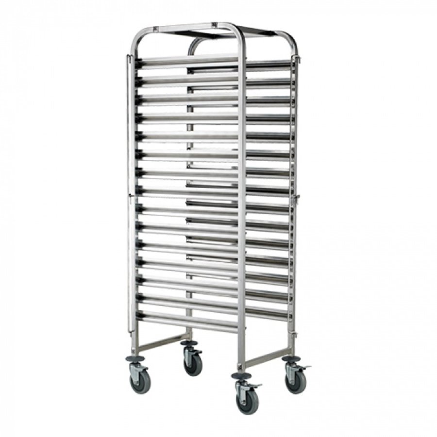 chariot à étagères | acier inoxydable | 16 niveaux | 173,5 (h) x 46 x 62 cm