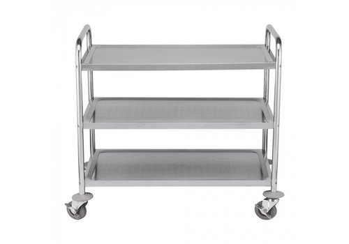  CaterChef  Chariot de service | acier inoxydable | 94(H)x85,5(L)x53,5(P)cm 