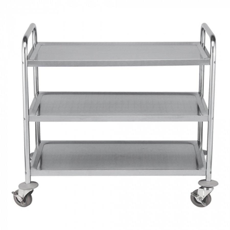 Chariot de service | acier inoxydable | 94(H)x85,5(L)x53,5(P)cm