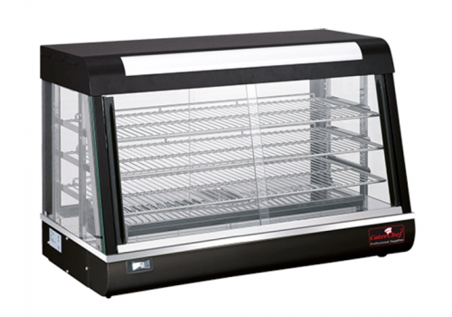  CaterChef  Vitrine chauffante | acier inoxydable | Noir | 90x48x(h)60,5 cm 