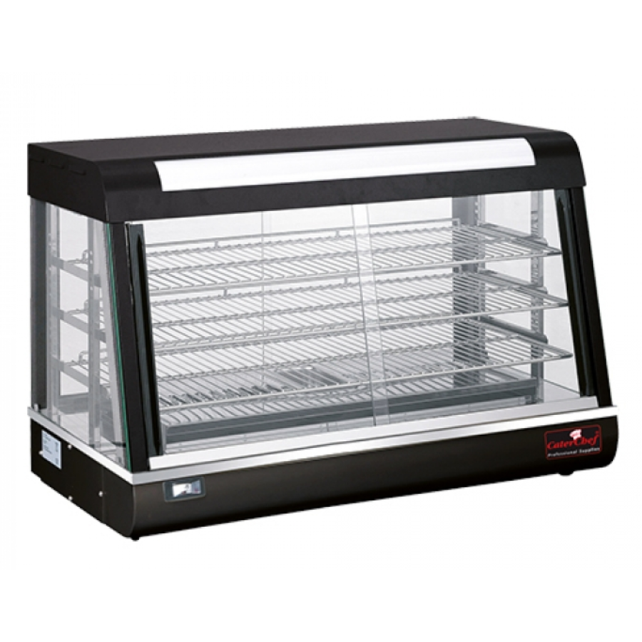 Vitrine chauffante | acier inoxydable | Noir | 90x48x(h)60,5 cm
