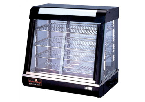  CaterChef  Warmhoudvitrine | RVS | Zwart | 66x44x64,5(H) cm 