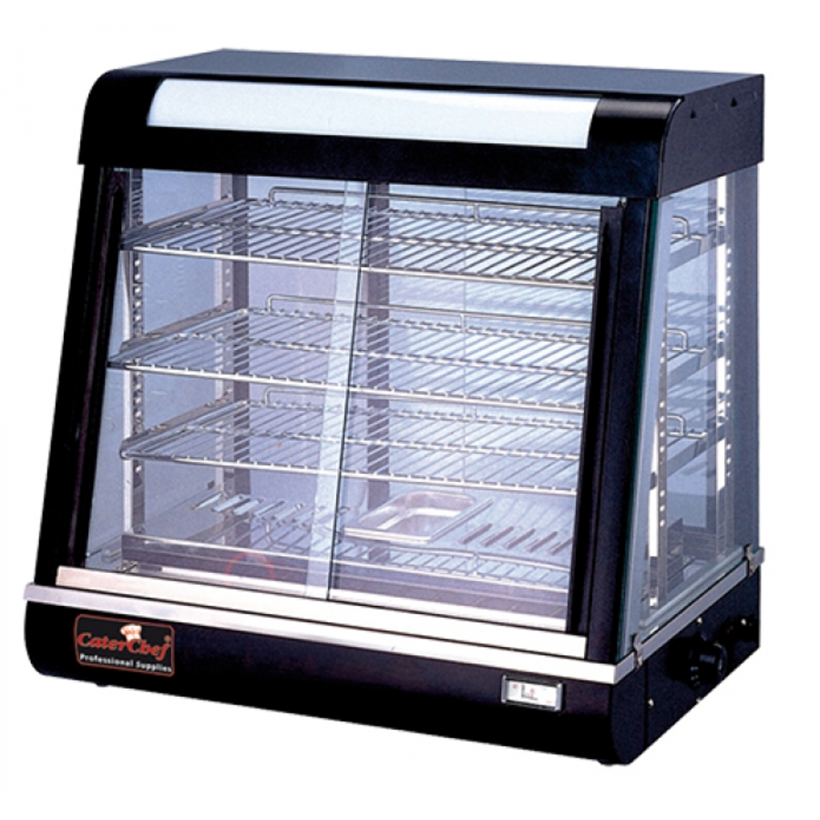 Vitrine chauffante | acier inoxydable | Noir | 66x44x64,5(H) cm
