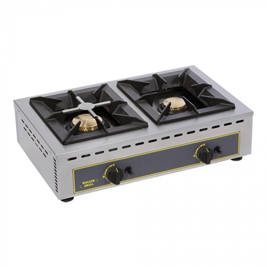 Appareil de cuisson | 2 zones | gaz | acier inoxydable | 20(h)x51x69 cm