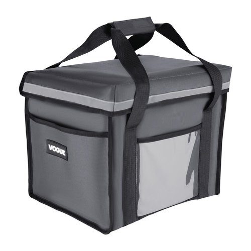  HorecaTraders insulated delivery bag | Grey | 38(h)x30.5x38cm 