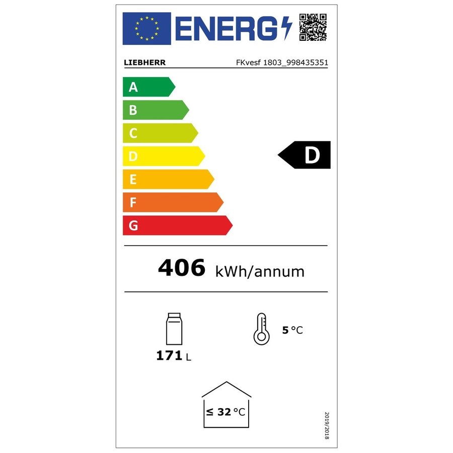 FKvesf 1803 | Réfrigérateur en acier inoxydable 180 L