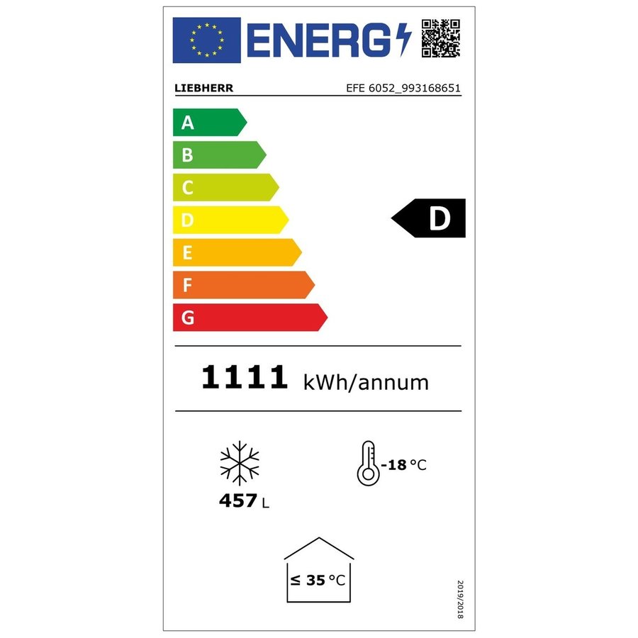 EFE 6052 | conservateur de glace | 457 litres | Porte coulissante en verre