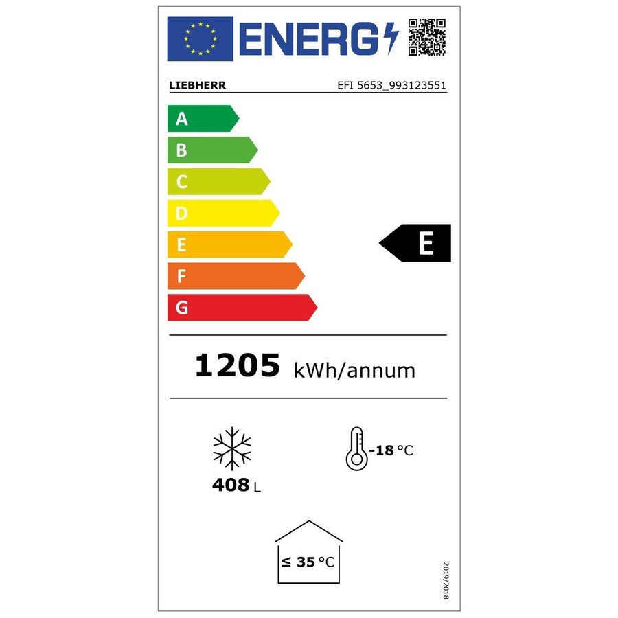 EFI 5653 | ijsconservator | 408 liter | Glazen schuifdeksel