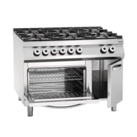 Cuisinière à gaz | 6 brûleurs | 2/1GN | 655x550x300 mm