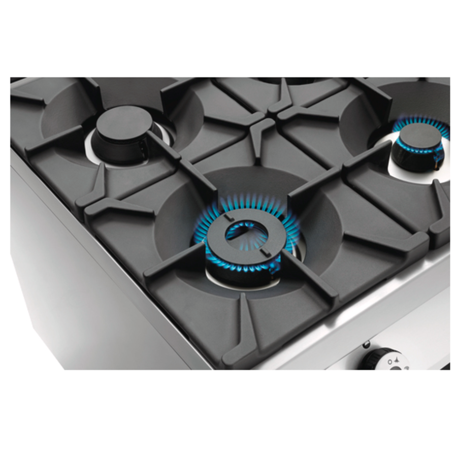 Cuisinière à gaz | 6 brûleurs | 2/1GN | 655x550x300 mm
