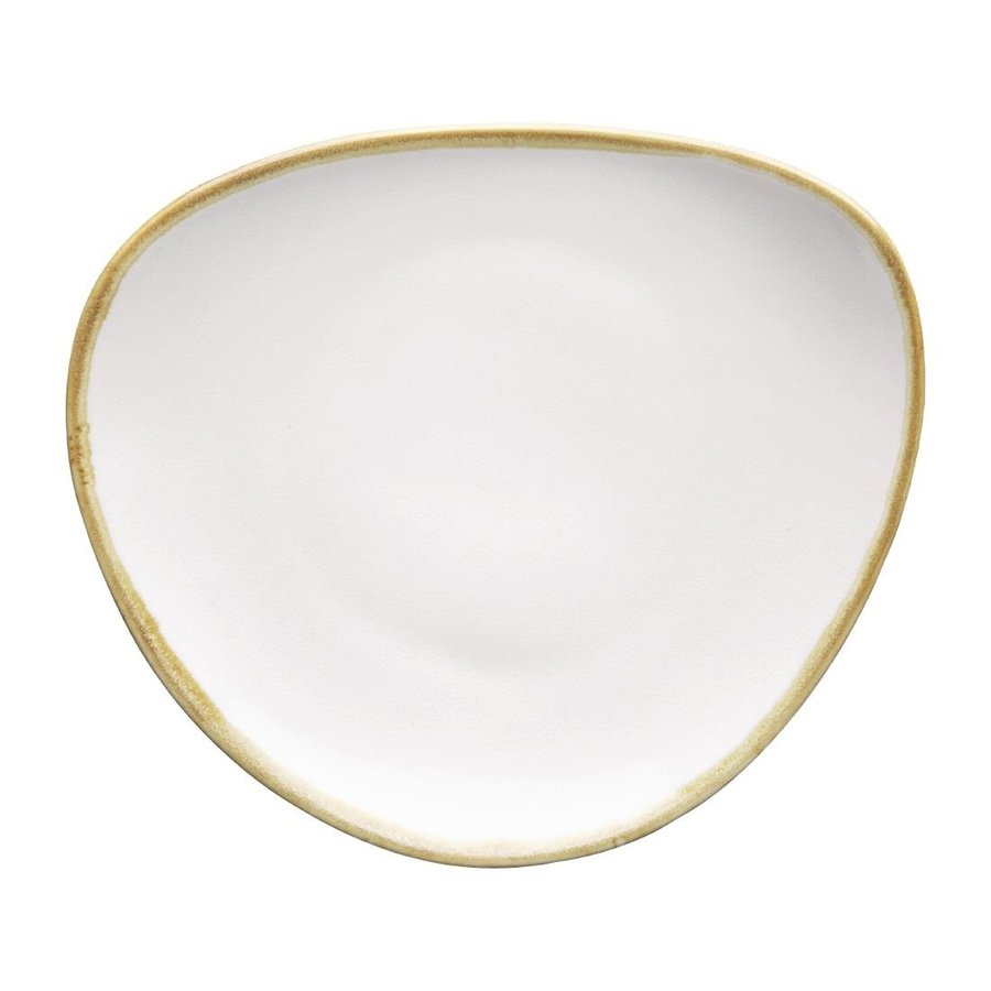 Kiln triangular plates | chalk white | 16.5cm | 6 pieces
