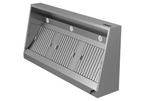  HorecaTraders Plug and Play Cooker Hood | stainless steel | 300x70x54cm | Wall model 