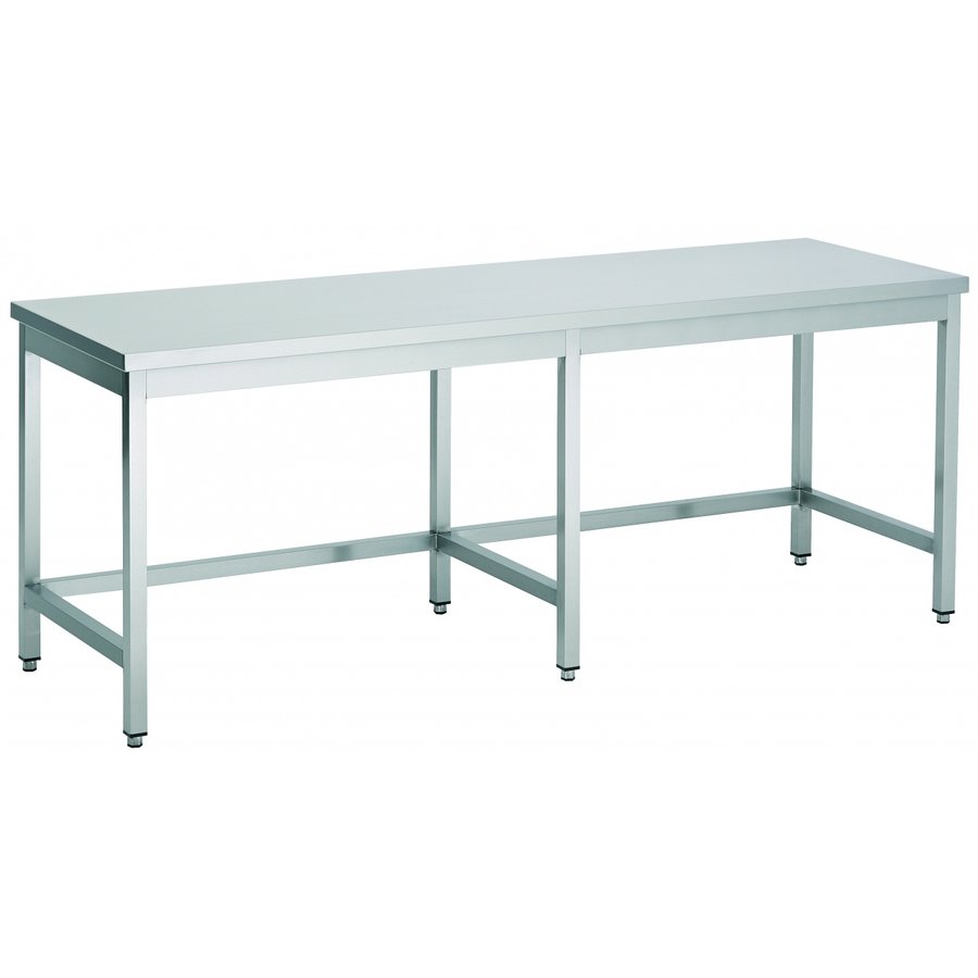 Table de travail en acier inoxydable à base ouverte | 70 cm | 7 formats