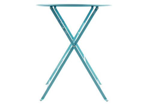  Bolero Table pliante ronde en acier | 59,5 cm | Turquoise 