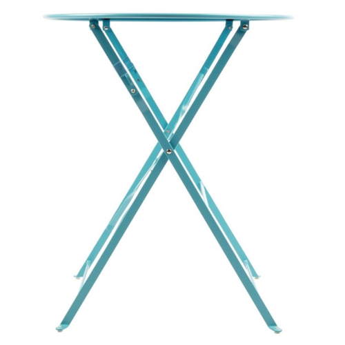  Bolero Table pliante ronde en acier | 59,5 cm | Turquoise 