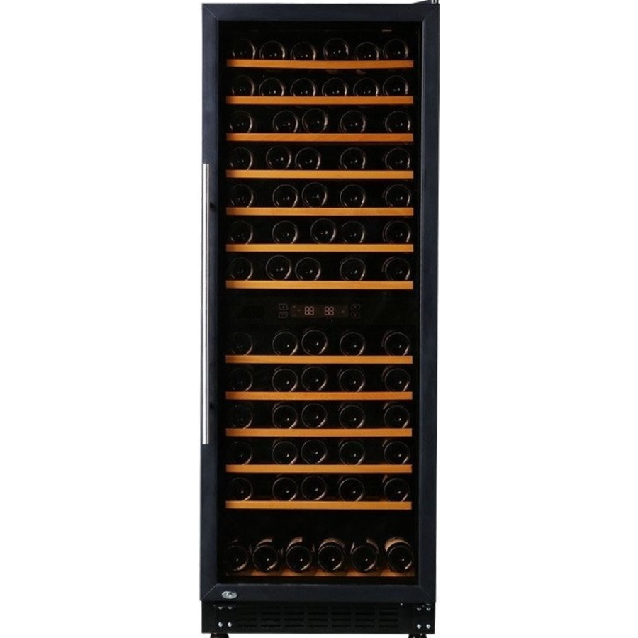 Wine cooler | Black | 62.5x59.5x (h) 162.5 cm | 270L | 2 temperature zones