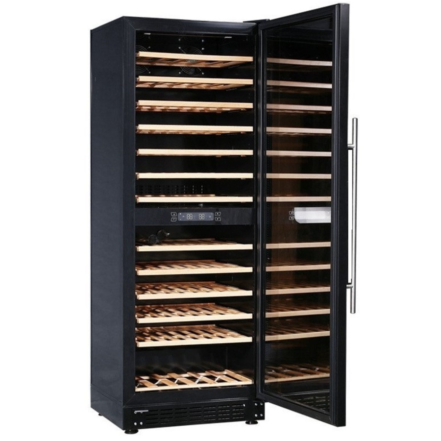 Wine cooler | Black | 62.5x59.5x (h) 162.5 cm | 270L | 2 temperature zones