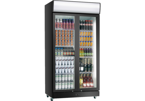  Exquisit Display Fridge | Black | 69x120x(h)200 cm | 960 L | No-Frost 