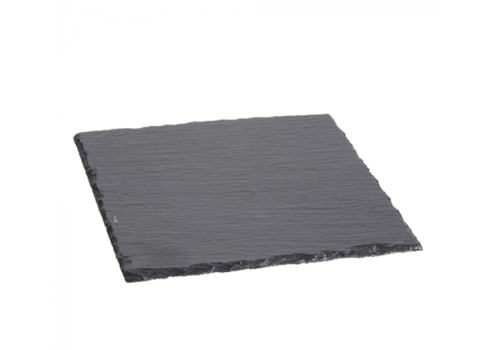  HorecaTraders Natural Stone Serving Tray - Square - Slate - 25 x 25 cm 